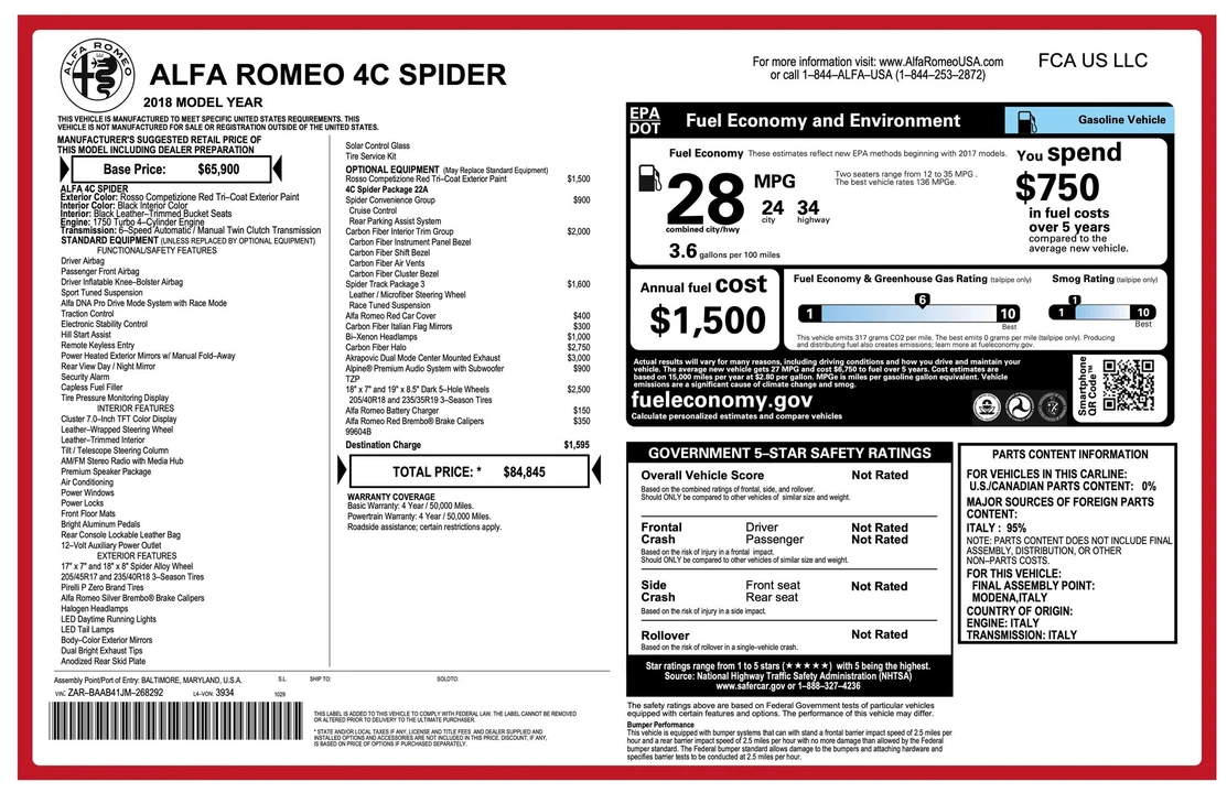 2018 Alfa Romeo 4C Spider - Image 2 of 31
