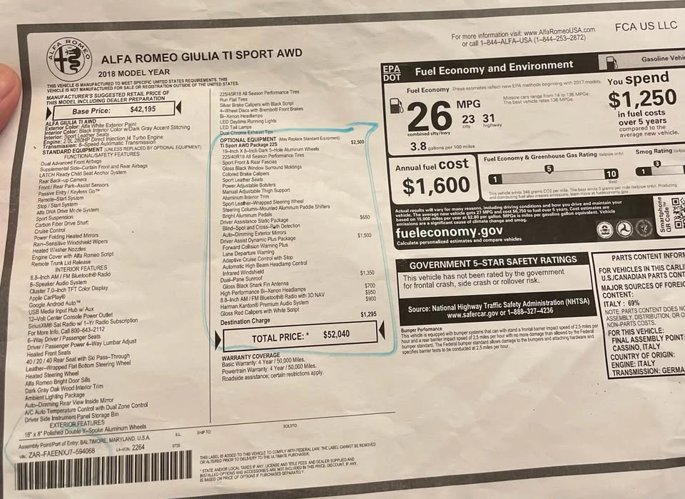 2018 Alfa Romeo Giulia - Image 18 of 18