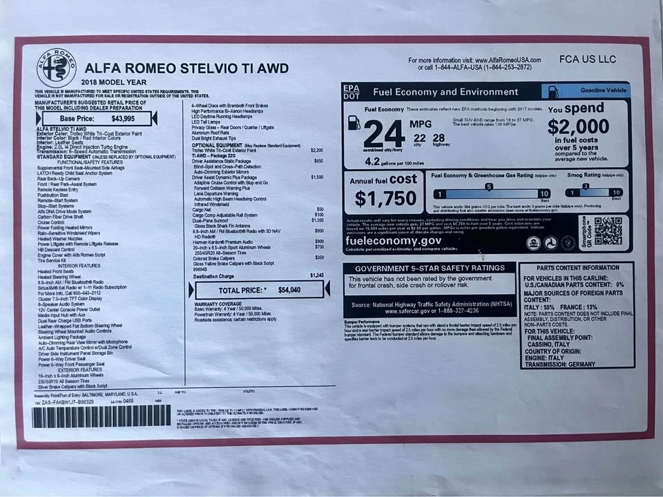 2018 Alfa Romeo Stelvio - Image 11 of 11