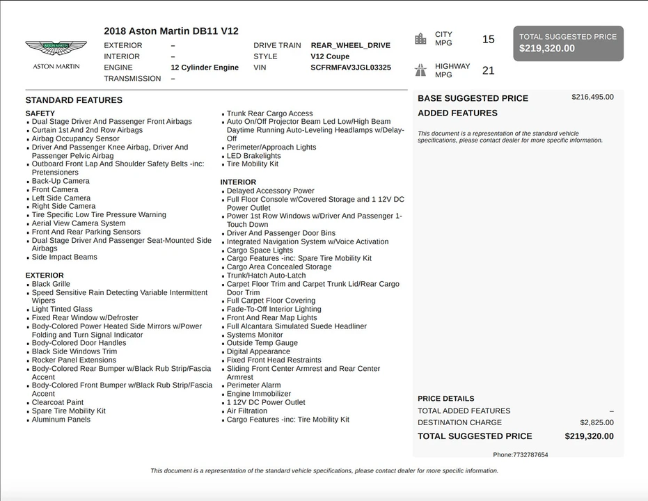 2018 Aston Martin DB11 V12 - Image 2 of 21