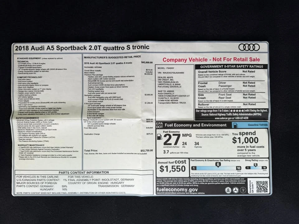 2018 Audi B9 A5 - Image 4 of 10