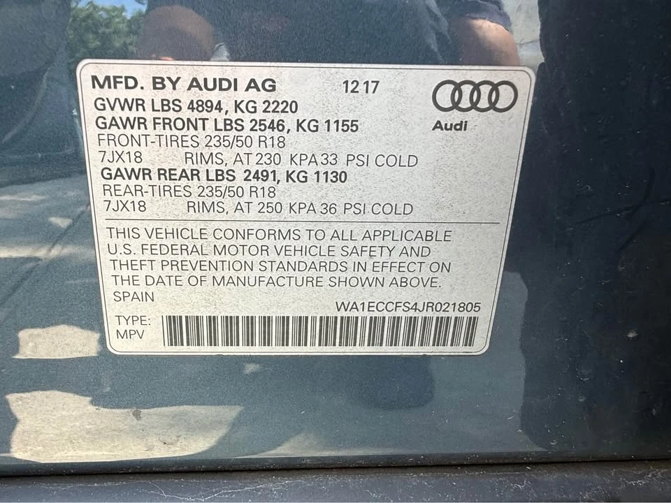 2018 Audi 8U Q3 - Image 14 of 14