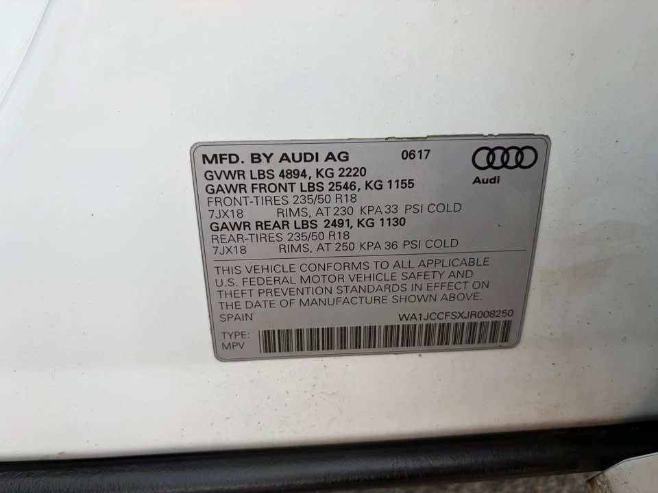 2018 Audi 8U Q3 - Image 18 of 20