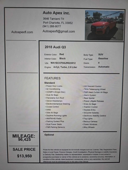 2018 Audi 8U Q3 - Image 16 of 16