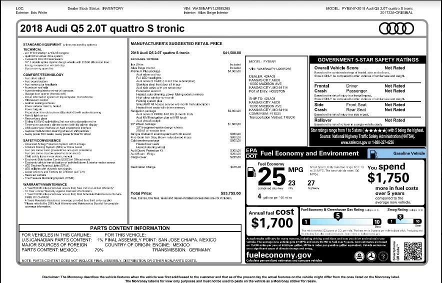 2018 Audi FY Q5 - Image 20 of 20