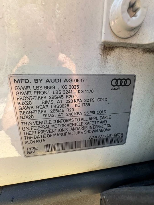2018 Audi 4M Q7 - Image 13 of 14