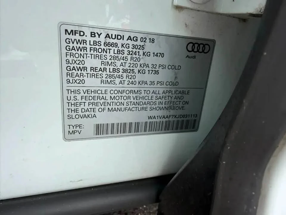 2018 Audi 4M Q7 - Image 13 of 13