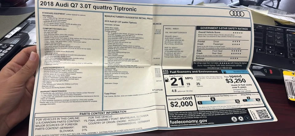2018 Audi 4M Q7 - Image 20 of 20