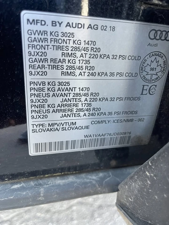 2018 Audi 4M Q7 - Image 16 of 16
