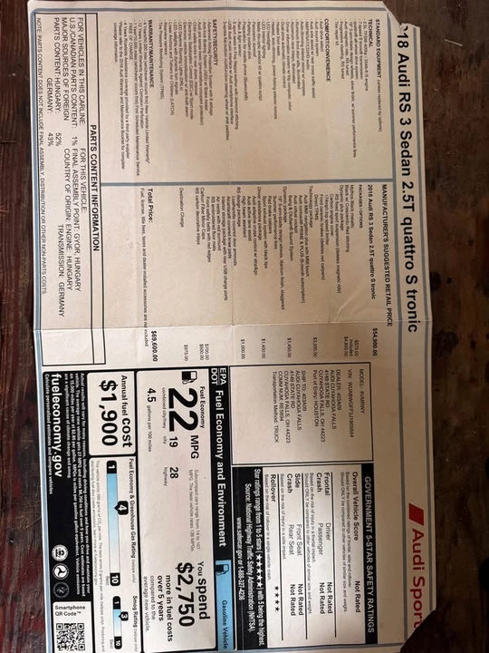 2018 Audi 8V RS3 - Image 11 of 11
