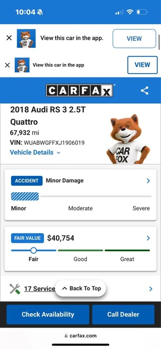 2018 Audi 8V RS3 - Image 2 of 2
