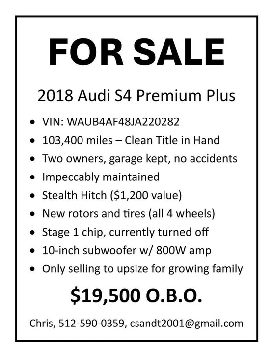 2018 Audi B9 S4 - Image 5 of 5