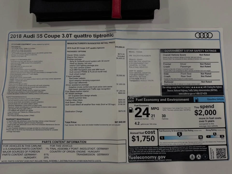 2018 Audi B9 S5 - Image 9 of 9
