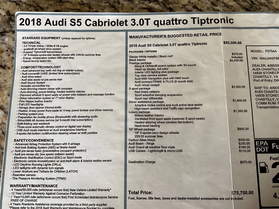 2018 Audi B9 S5 - Image 16 of 16