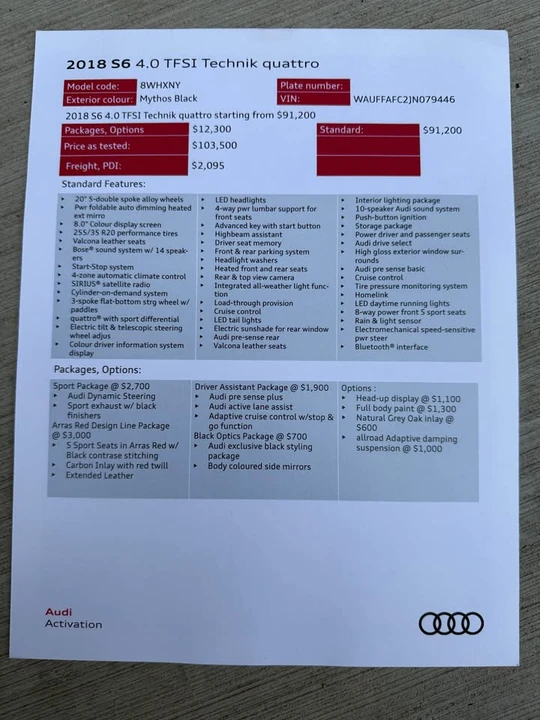 2018 Audi C7 S6 - Image 10 of 13