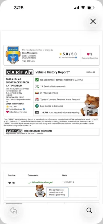 2018 Audi 8V A3 - Image 16 of 16