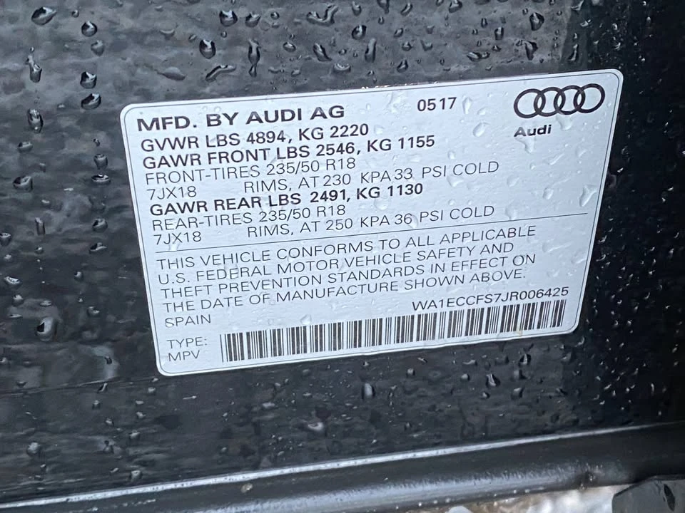 2018 Audi 8U Q3 - Image 14 of 14