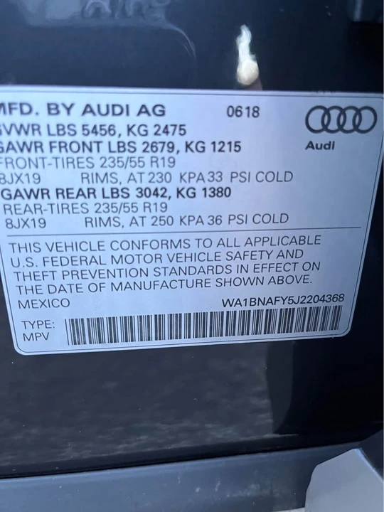 2018 Audi FY Q5 - Image 20 of 20