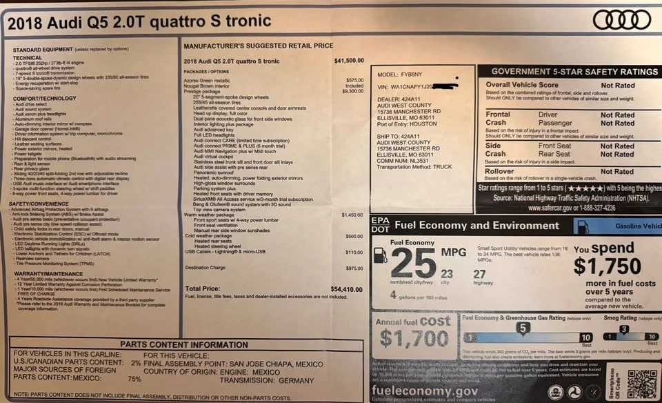 2018 Audi FY Q5 - Image 20 of 20