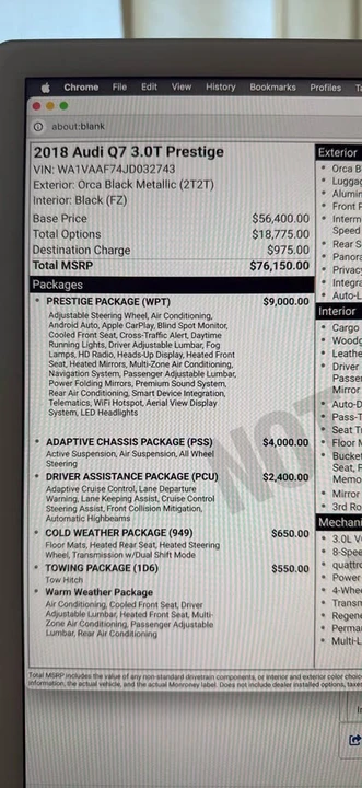 2018 Audi 4M Q7 - Image 20 of 20