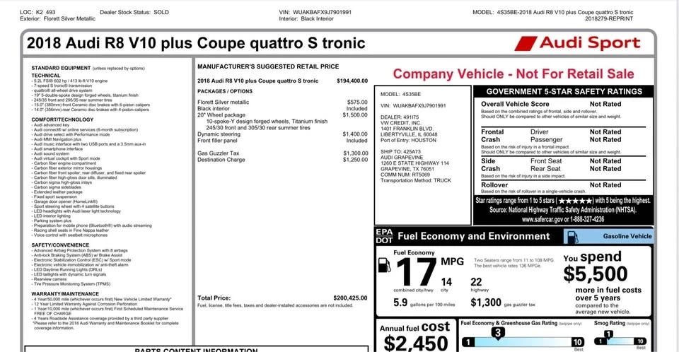 2018 Audi 4S R8 - Image 12 of 12