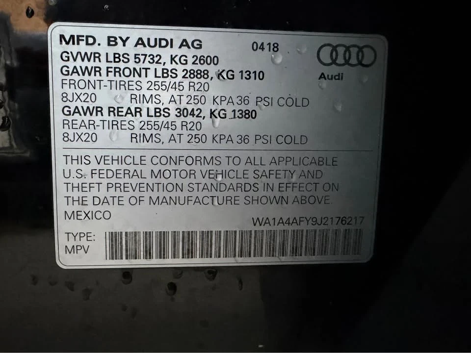 2018 Audi FY SQ5 - Image 12 of 12
