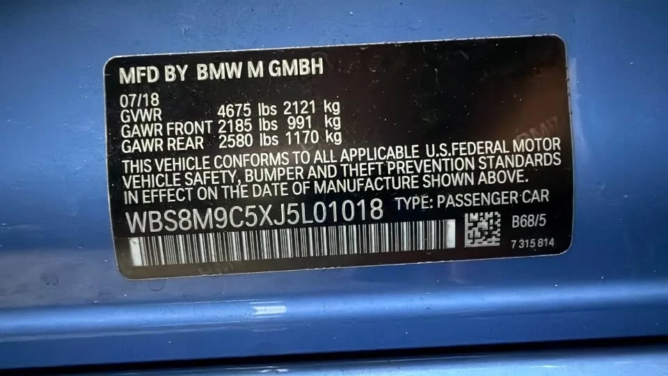 2018 BMW F80 M3 - Image 6 of 11