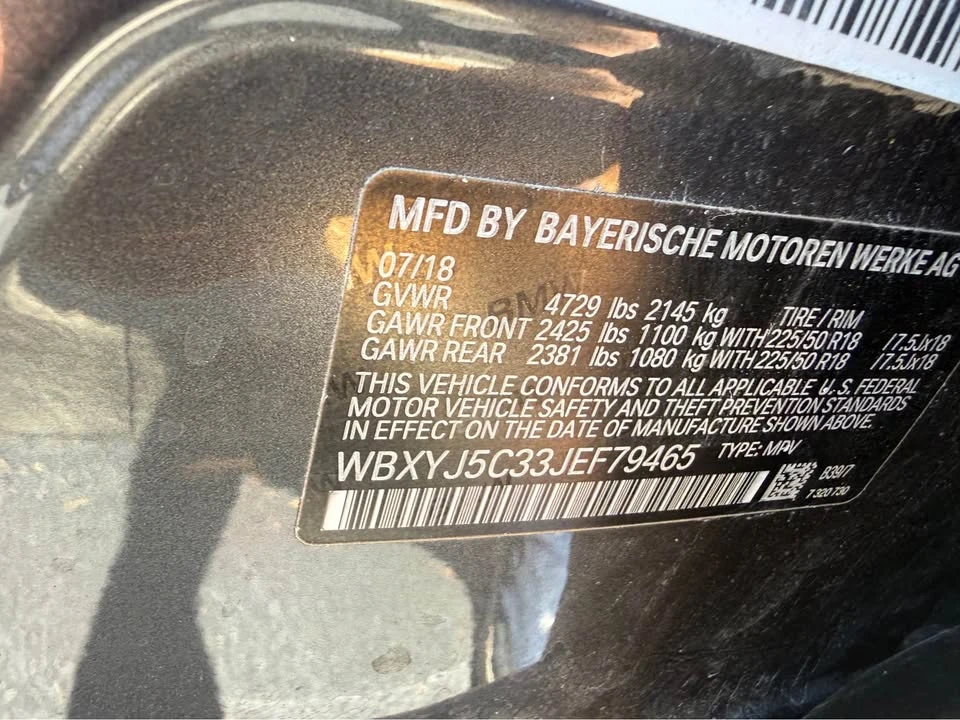 2018 BMW F39 X2 - Image 11 of 11