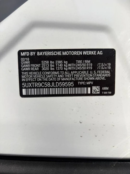 2018 BMW G01 X3 - Image 17 of 17
