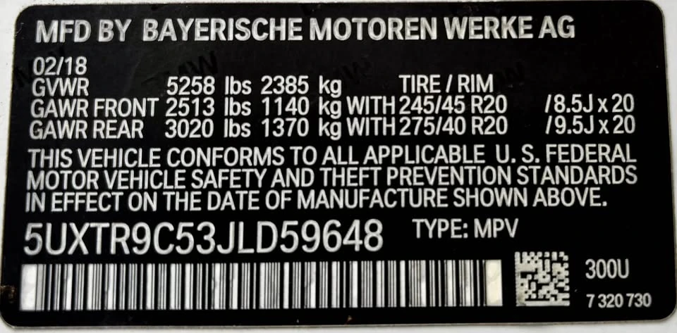 2018 BMW G01 X3 - Image 13 of 19