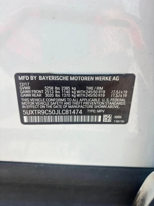 2018 BMW G01 X3 - Image 16 of 16