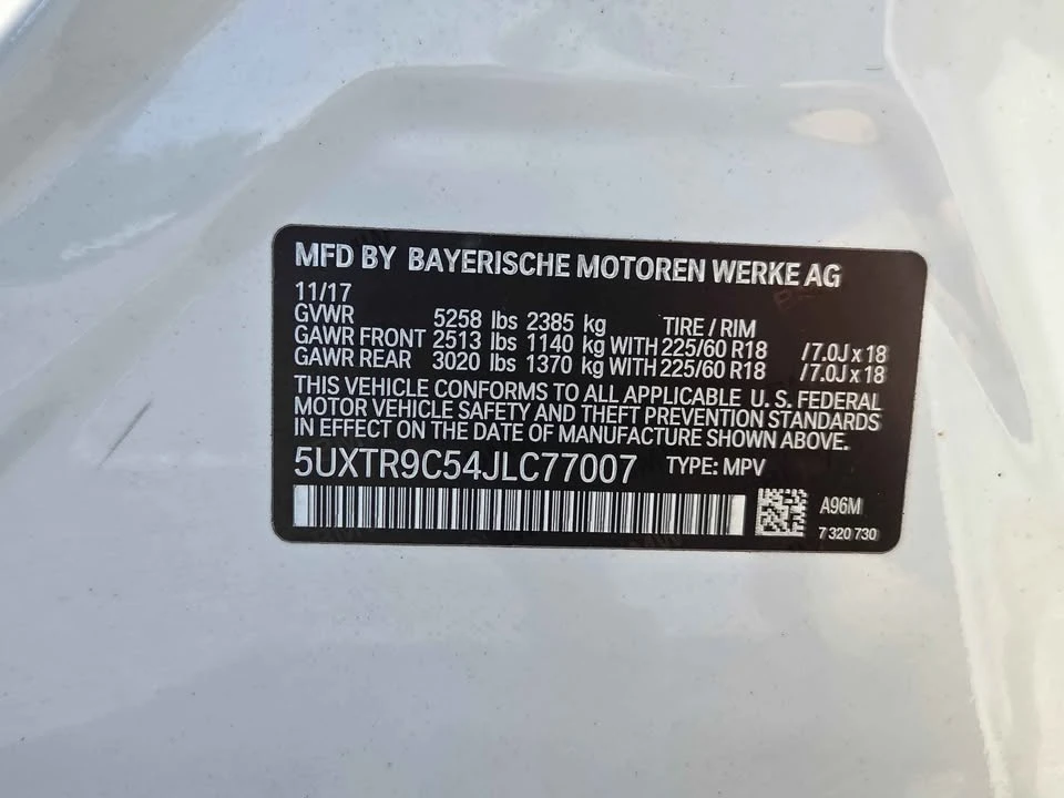 2018 BMW G01 X3 - Image 20 of 20