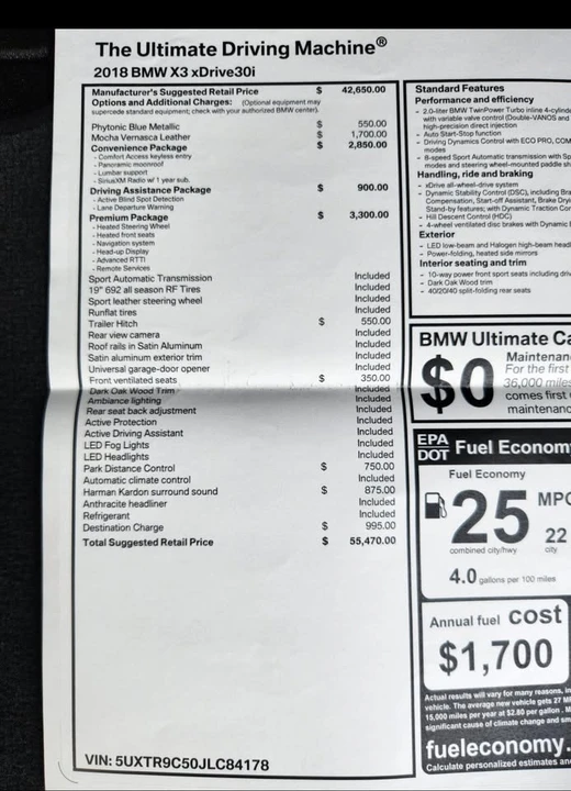 2018 BMW G01 X3 - Image 14 of 17