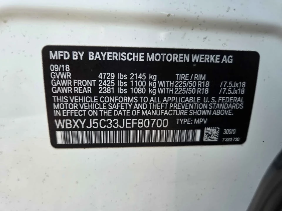 2018 BMW F39 X2 - Image 20 of 20
