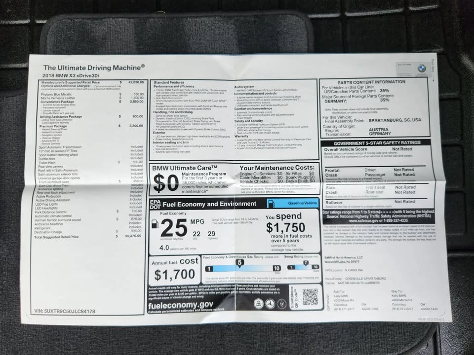 2018 BMW G01 X3 - Image 11 of 20