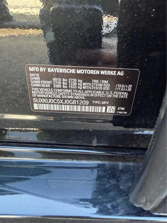 2018 BMW F16 X6 - Image 7 of 10