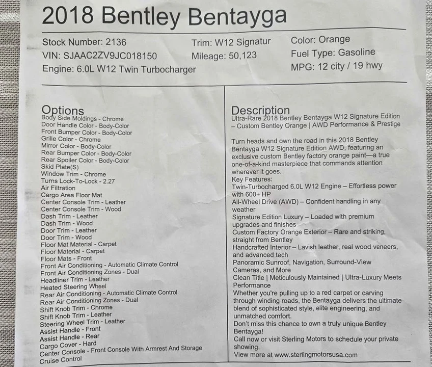 2018 Bentley Bentayga - Image 6 of 17