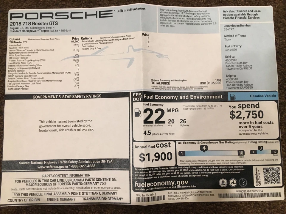 2018 Porsche 718 Boxster GTS - Image 2 of 14