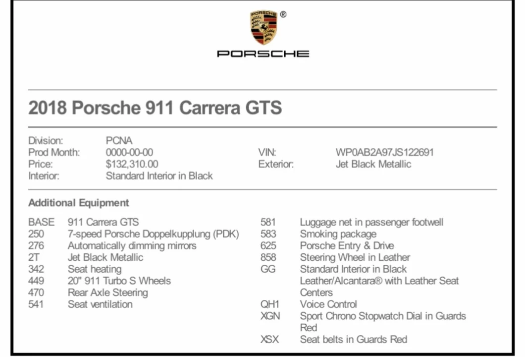2018 Porsche 991 Carrera GTS - Image 6 of 13