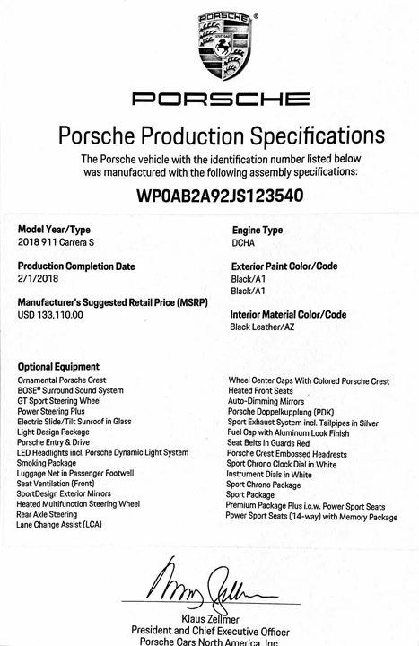 2018 Porsche 991 Carrera S - Image 4 of 4