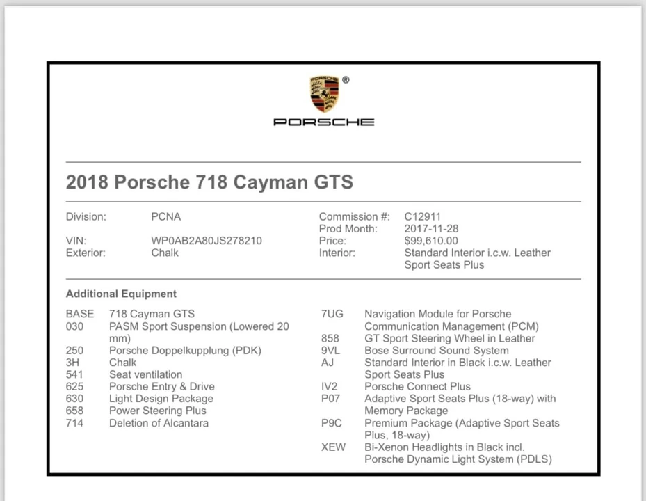 2018 Porsche 718 Cayman GTS - Image 19 of 20