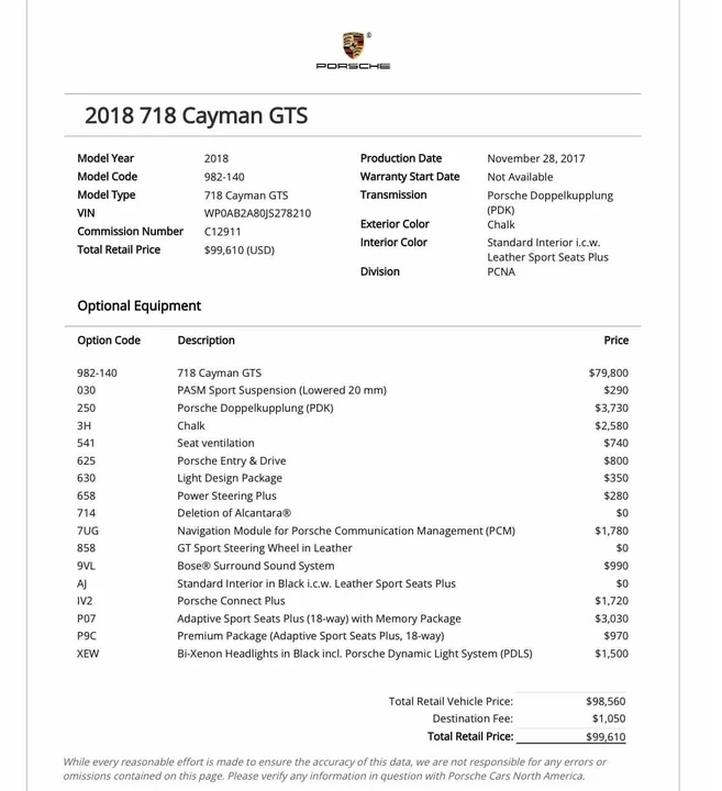 2018 Porsche 718 Cayman GTS - Image 20 of 20