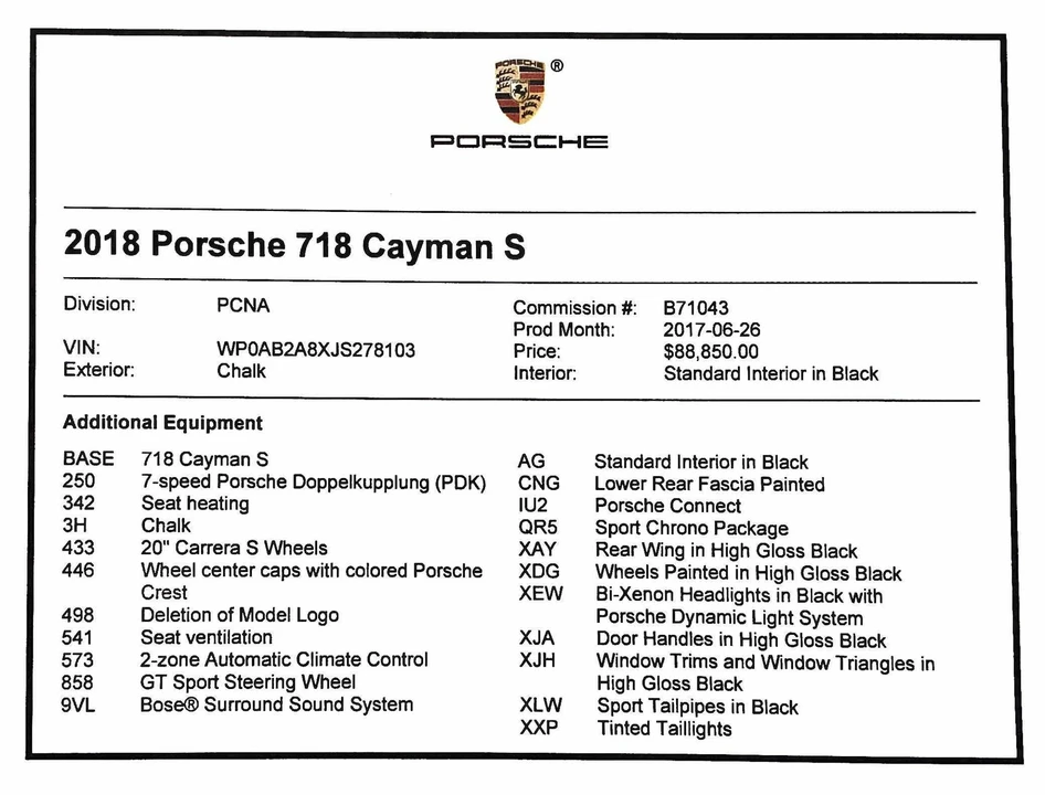2017 Porsche 718 Cayman S - Image 21 of 21