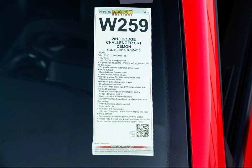 2018 Dodge Challenger SRT Demon & Super Stock 3rd Gen - Image 8 of 10