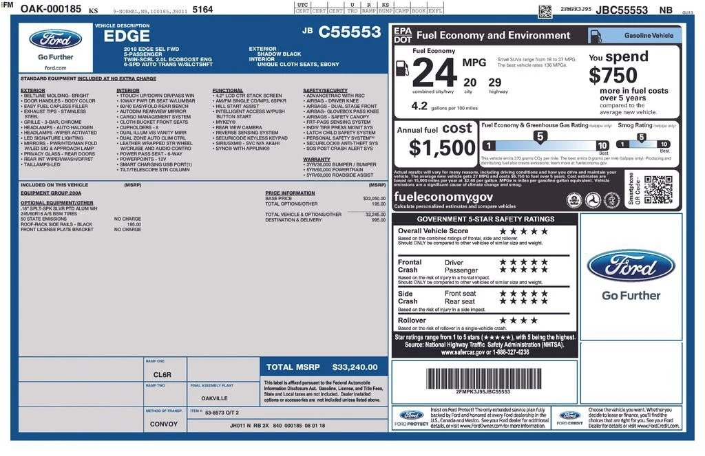 2018 Ford Edge - Image 2 of 2