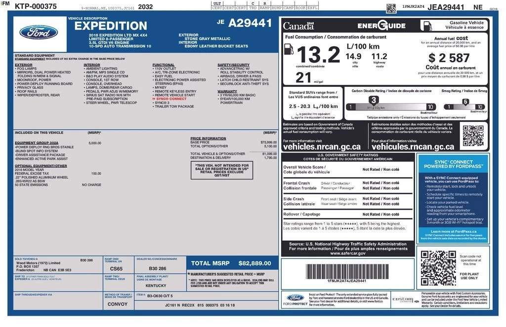 2018 Ford Expedition 4th Gen - Image 2 of 2