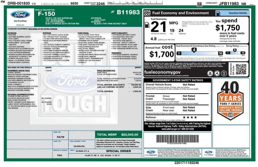 2018 Ford F-150 13th Gen - Image 2 of 2