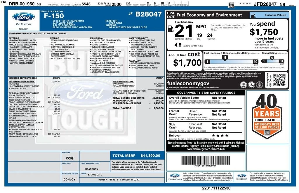 2018 Ford F-150 13th Gen - Image 2 of 2