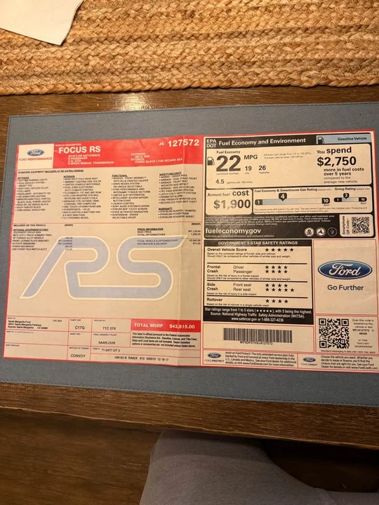 2018 Ford Focus RS 3rd Gen - Image 10 of 10