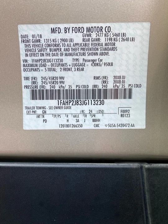 2018 Ford Taurus 6th Gen - Image 14 of 15